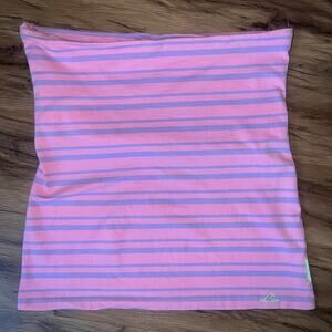 Light Pink Purple Striped Strapless Tube Top Size XXL Surf Style Y2K Retro